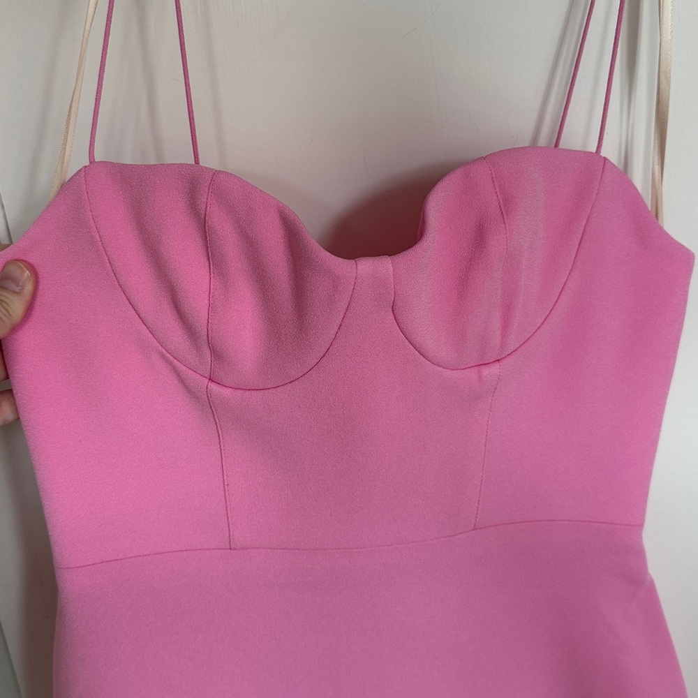 Alex Perry Pink Bustier Corset Midi Dress US Size 4 Bodycon - Picture 3 of 6
